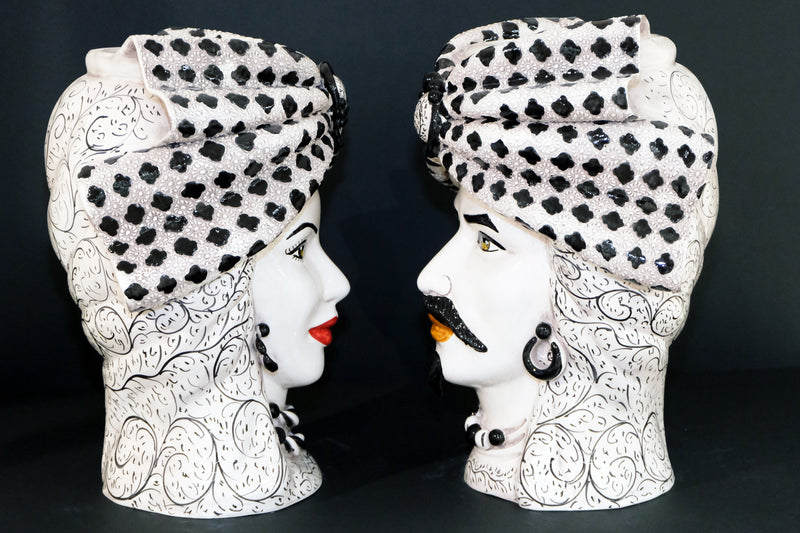 Turbante Black & White H40cm