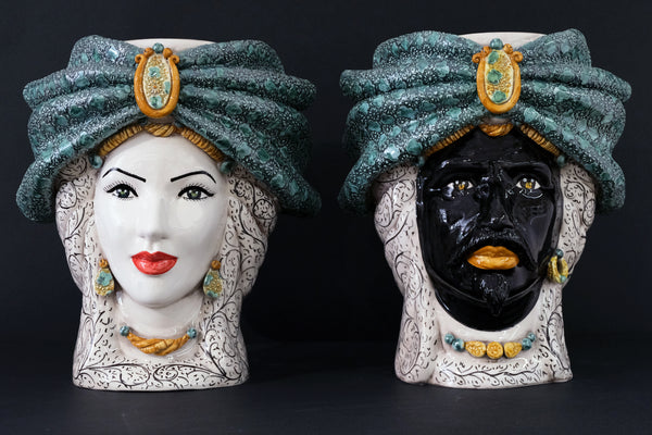 Testa di Moro  "Turbante Verde"  H40cm