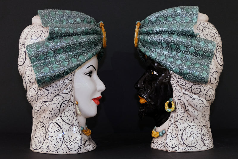 Testa di Moro  "Turbante Verde"  H40cm