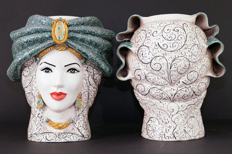 Testa di Moro  "Turbante Verde"  H40cm