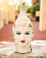 Carica l'immagine nel visualizzatore di Gallery, Bottiglie Testa di Moro in Ceramica – Con Tappo | 400 ml | H19 cm
