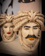 Carica l'immagine nel visualizzatore di Gallery, Testa di Moro  "Turbante" – Ceramica di Caltagirone Fatto a Mano
