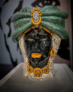 Carica l'immagine nel visualizzatore di Gallery, Testa di Moro  "Turbante" – Ceramica di Caltagirone Fatto a Mano
